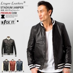 Liugoo Leathers 本革 レザースタジャン メンズ リューグーレザーズ STJ02A  レザージャケット ライダースジャケット